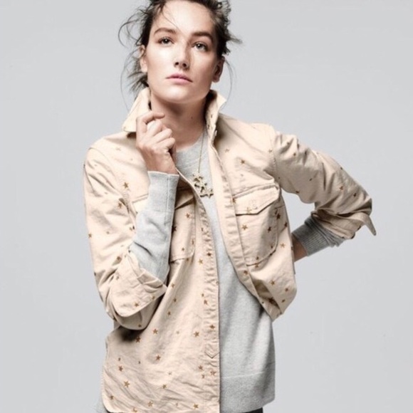 J. Crew Tops - New J. Crew Ecru Star Chambray Button Down Shirt